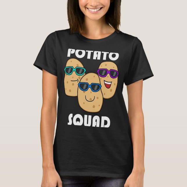 Hobby Chef Potatoe Squad Ironic Saying Vegetables T Shirt (Framsida)