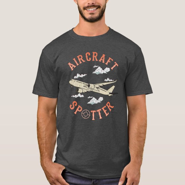 Hobby för flygplanSpotterflygplan T Shirt (Framsida)