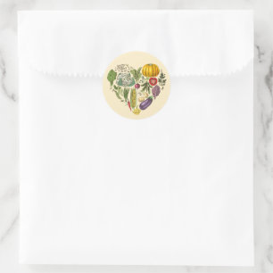 Hobby Garden Vegetable Growing Heart Runt Klistermärke