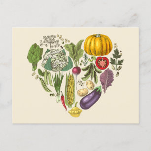 Hobby Garden Vegetable Growing Heart Vykort