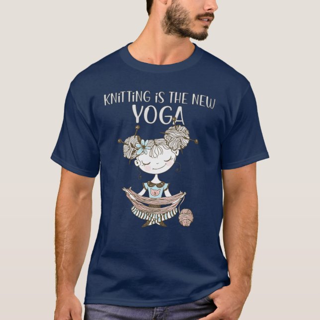 Hobby Knitting är den nya Yoga Knittingfan T Shirt (Framsida)