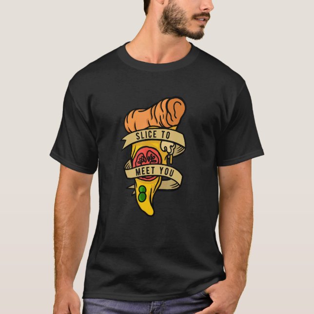 Hobby Pizza Maker Skiva Treffen Sie T Shirt (Framsida)