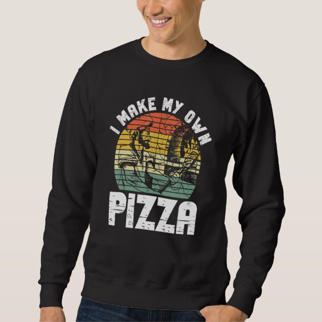 Hobby Pizza Maker Vem Kärlek Pizza Skapar Lång Ärmad Tröja (Framsida)