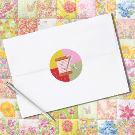 Hobby Quilt Thread Nål Stift Round Sticker Runt Klistermärke