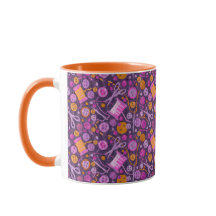 Hobby Sewing Crafter Collage Mönster Lila