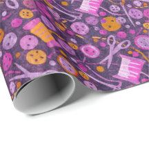 Hobby Sewing DIY Papper Collage Mönster Lila