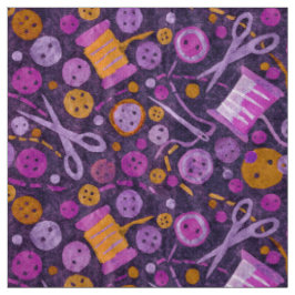 Hobby Sewing Supplies Collage Mönster Lila Tyg