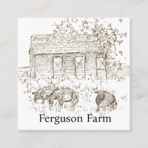 Hobbyfarm kor Black Angus boskap Fyrkantigt Visitkort