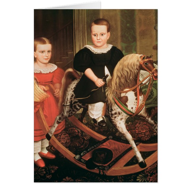 Hobbyhästen, c.1840 hälsningskort (Framsidan)