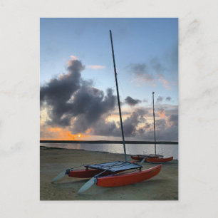 Hobie Cat Catamarans Sailcraft Beach Sunset Vykort