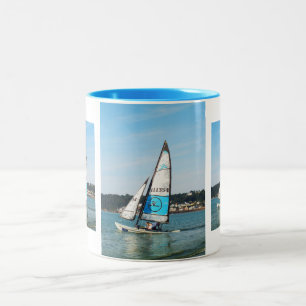 Hobie cat-segelbåtar Två-Tonad mugg