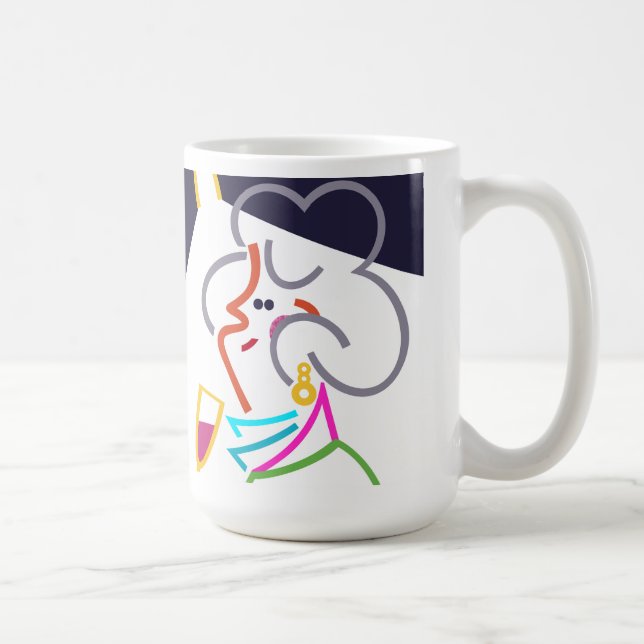Hobnob Abstrakt Modern Art Illustration Mugg (Höger)