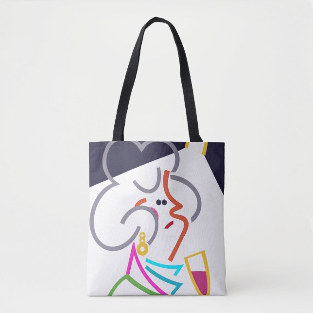 Hobnob Modern Abstrakt Art Tote Bag Tygkasse (Framsida)