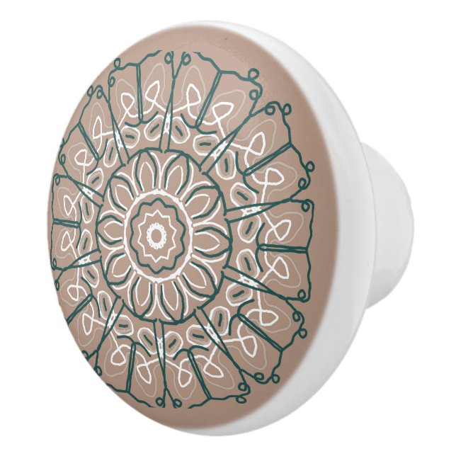 Hobo Single Snöre Taupe Beige Design Ceramic Tile Knopp (Höger)