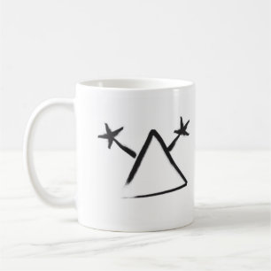 Hobo skriver "En man med pistol bor här." Kaffemugg