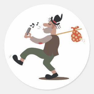 Hobo Whistle Runt Klistermärke