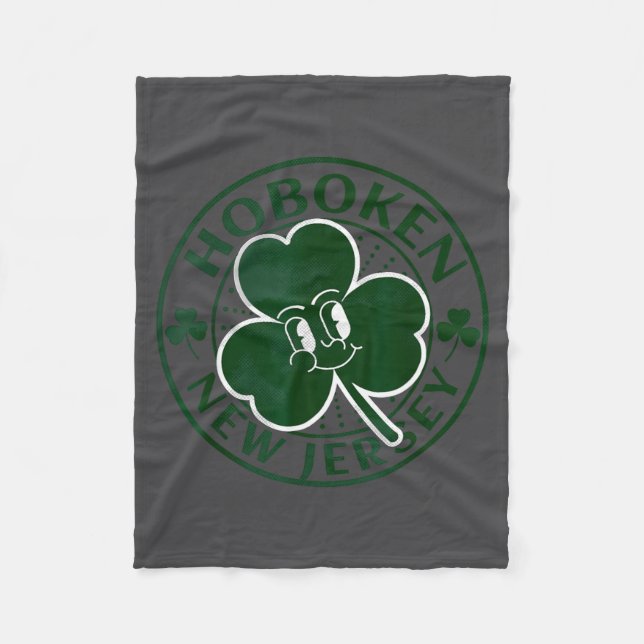 Hoboken New Jersey Irish Shamrock Nj Retro Souveni Fleecefilt (Framsidan)