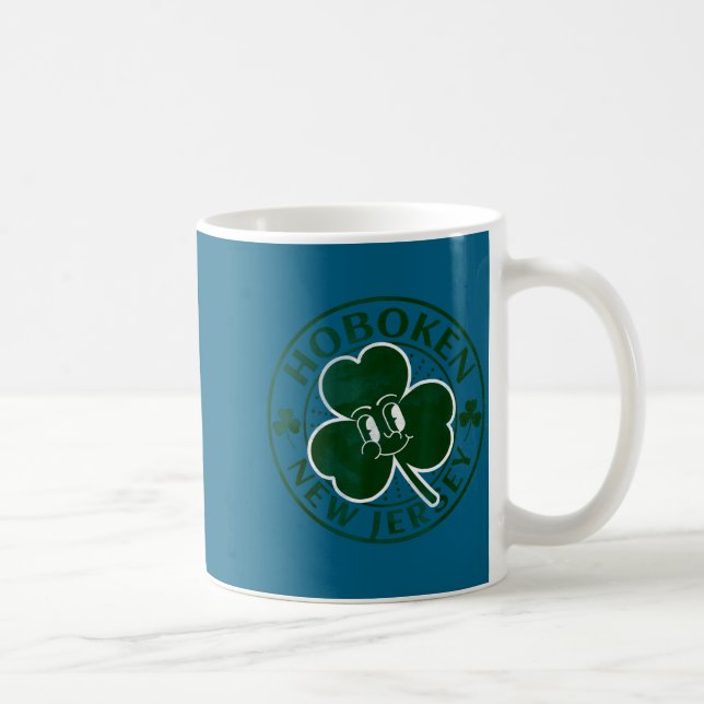 Hoboken New Jersey Irish Shamrock Nj Retro Souveni Kaffemugg (Höger)
