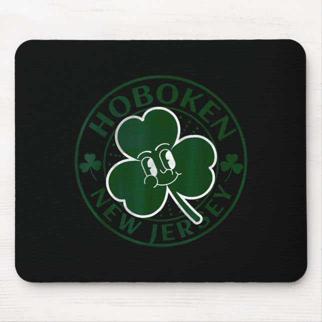 Hoboken New Jersey Irish Shamrock Nj Retro Souveni Musmatta (Framsidan)