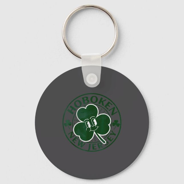 Hoboken New Jersey Irish Shamrock Nj Retro Souveni Nyckelring (Framsida)