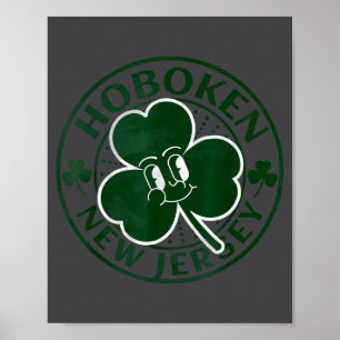 Hoboken New Jersey Irländska Shamrock Nj Retro Sou Poster