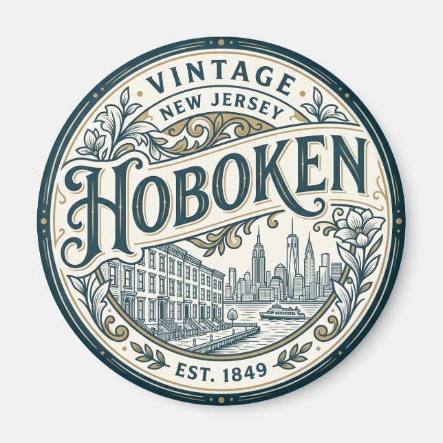 Hoboken New Jersey Magnet (Framsidan)