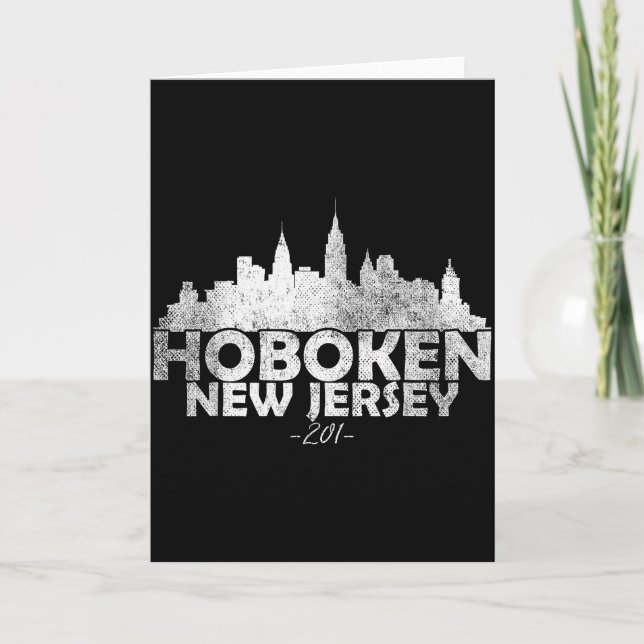 Hoboken New Jersey Nj _ Siluett  Kort (Framsida)