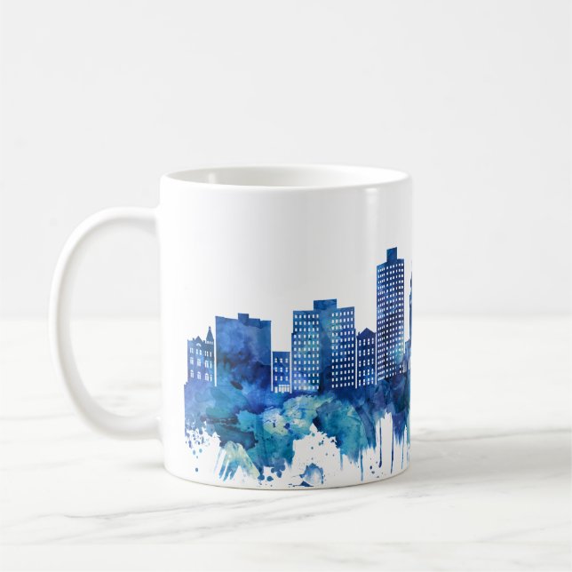 Hoboken New jersey Skyline Blue Kaffemugg (Vänster)