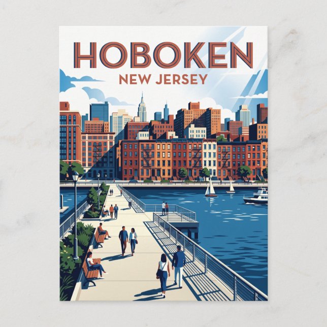 Hoboken New Jersey Vykort (Framsida)