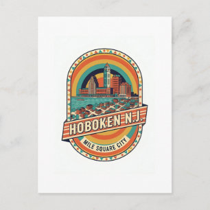 Hoboken NJ – “Mile Square City” Retro 1950-tal Vykort