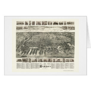 Hoboken panorama- karta för NJ - 1904 Hälsningskort