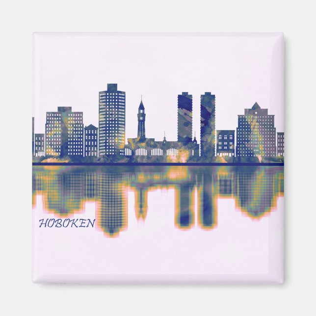 Hoboken Skyline Magnet (Framsidan)