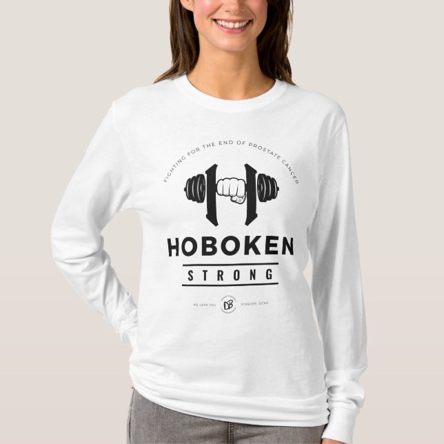 Hoboken Strong / kvinnors långa slv T Shirt (Framsida)