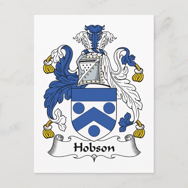 Hobson Family Crest Vykort (Framsida)