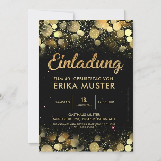 Hochelegante Party Einladungen 60. Geburtstag Inbjudningar (Framsida)