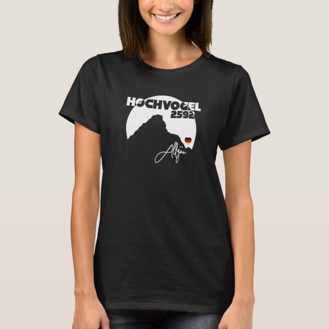 Hochvogel Mountain Allgäu Alpernas Bavaria Tirol H T Shirt (Framsida)