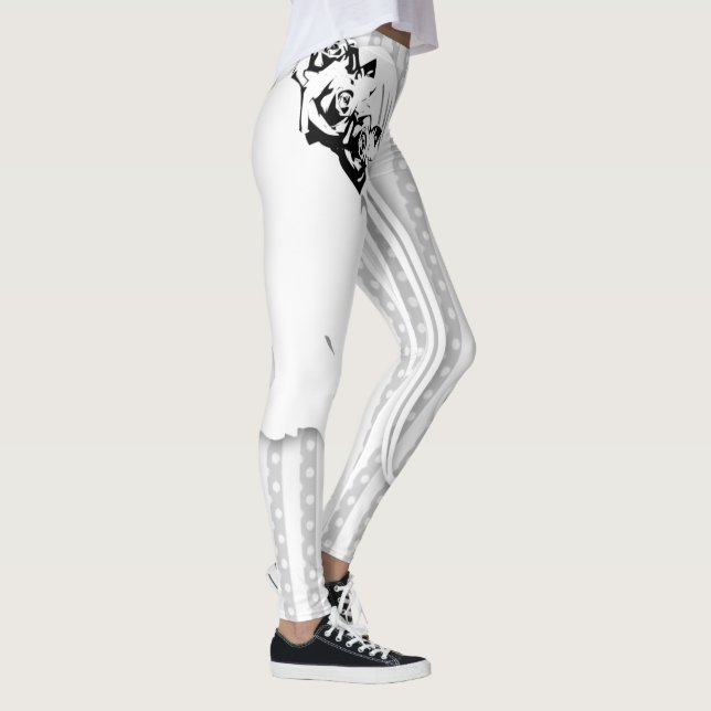 Hochzeit Braut Rosen Streifen & Punkte Leggings (Höger)