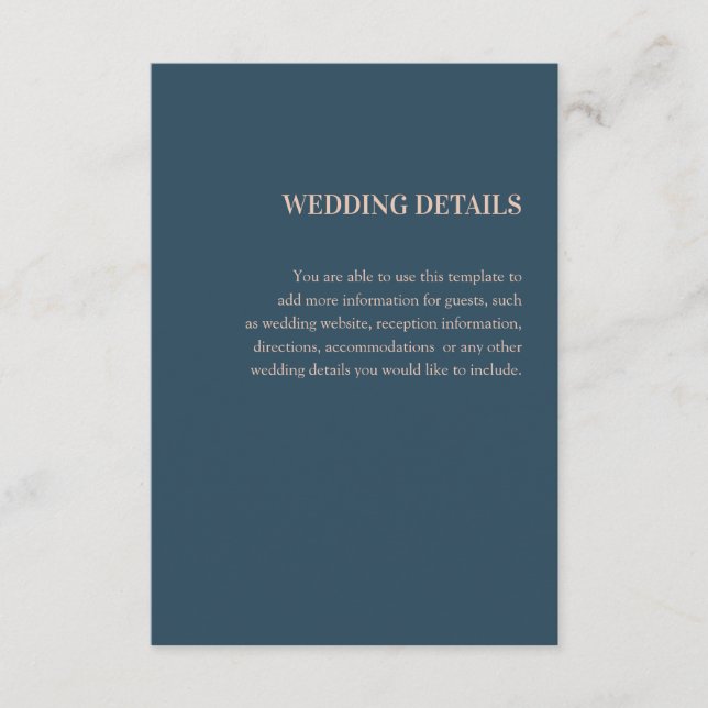 Hochzeit Detail Tilläggskort (Framsida)