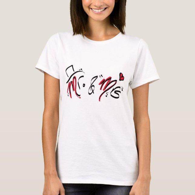 Hochzeit Mr. & Mrs. T Shirt (Framsida)