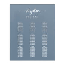 Hochzeit Sitzplan Dusty Blue 01
