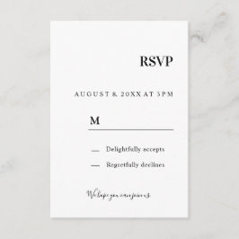 Hochzeits Einladung Antwortkarte RSVP Tilläggskort