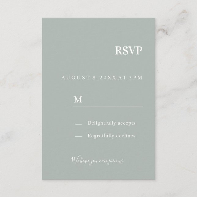 Hochzeits Einladung Antwortkarte RSVP Tilläggskort (Framsida)