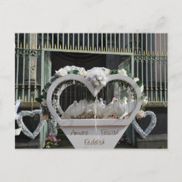 Hochzeits Tauben warten auf das Brautpaar Vykort