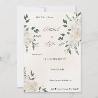 Hochzeitseinladung Elegant Floral – Naturweiß Inbjudningar