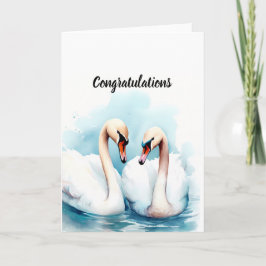 Hochzeitskarte mit Schwänen Karte personalisierbar Kort
