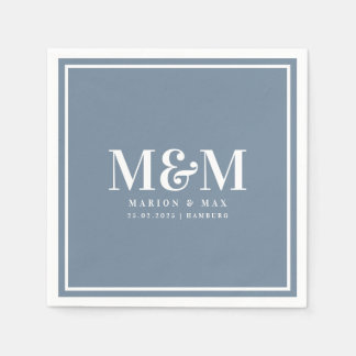 Hochzeitsservietten Dusty Blue 01 Pappersservett