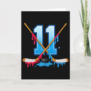 Hockey 11-årig glassdropp ungdom 11-års födelsedag kort