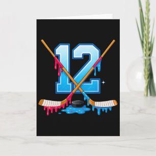 Hockey 12-årig glassdropp ungdom 12-års födelsedag kort