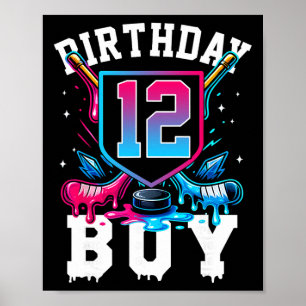 Hockey 12-årsdag Pojke Glass Drip 12 År Gammal Poster