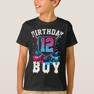 Hockey 12-årsdag Pojke Glass Drip 12 År Gammal T Shirt